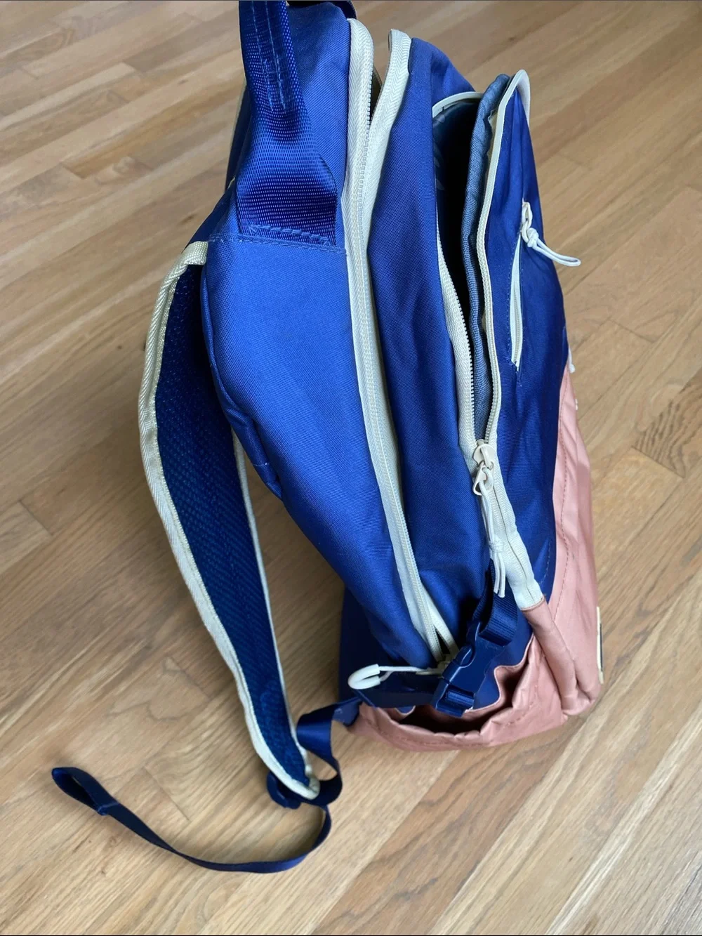 Simple Modern Navy and Blush Two-Tone Kids Backpack